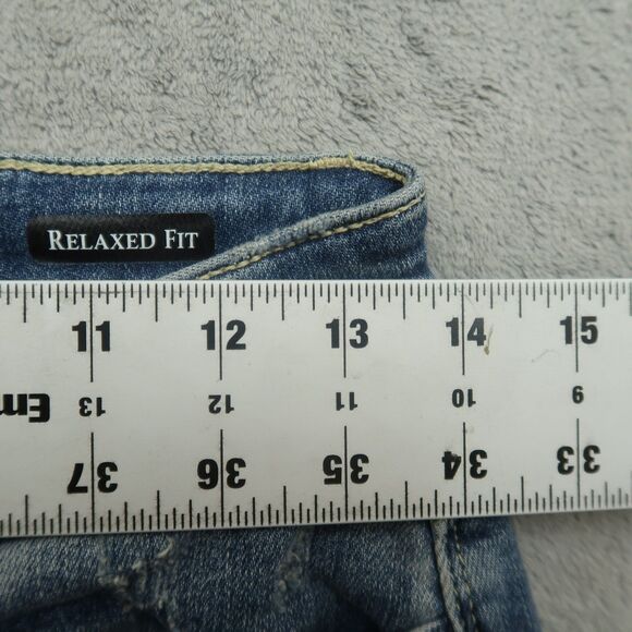 Judy Blue Jeans Junior's 1/25 Mid-Rise Relaxed Straight 25" Inseam Destroyed - Picture 4 of 16